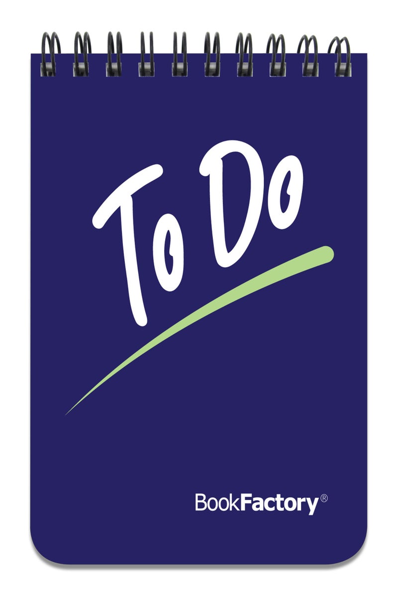 BookFactory to Do List Notebook/Journal/Pocket Notepad, 120 Pages â€“ 3.5 x 5.25, Durable Translucent Cover, Wire-O Top Bound (Made in USA) - Image 1